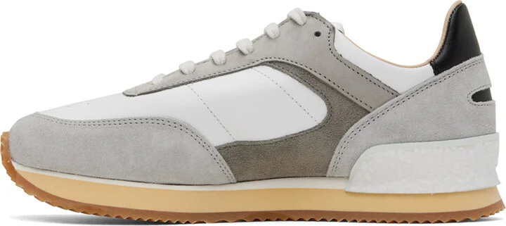 Spalwart White & Gray Dash Low Sneakers - Image 3