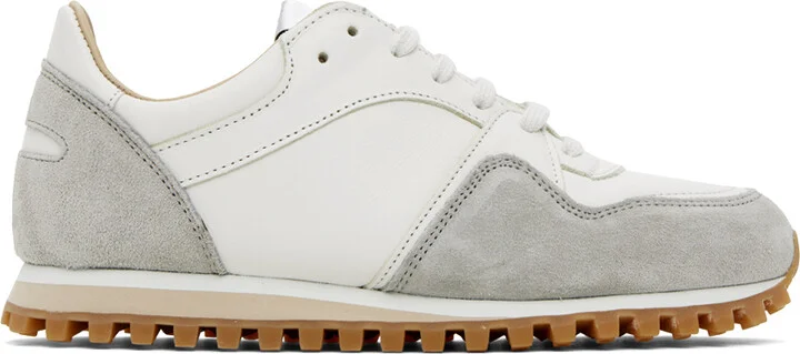 Spalwart White & Gray Marathon Trail Low Sneakers
