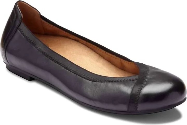 Spark Caroll Ballet Flat Shoes - Medium Width In Black