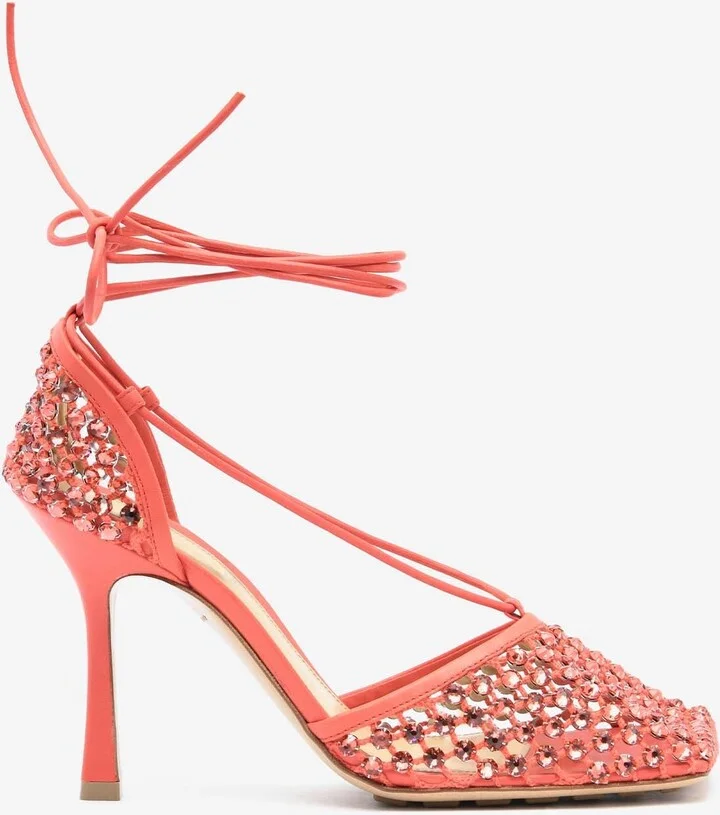 Sparkle Stretch 90 Crystal-Embellished Mesh Sandals