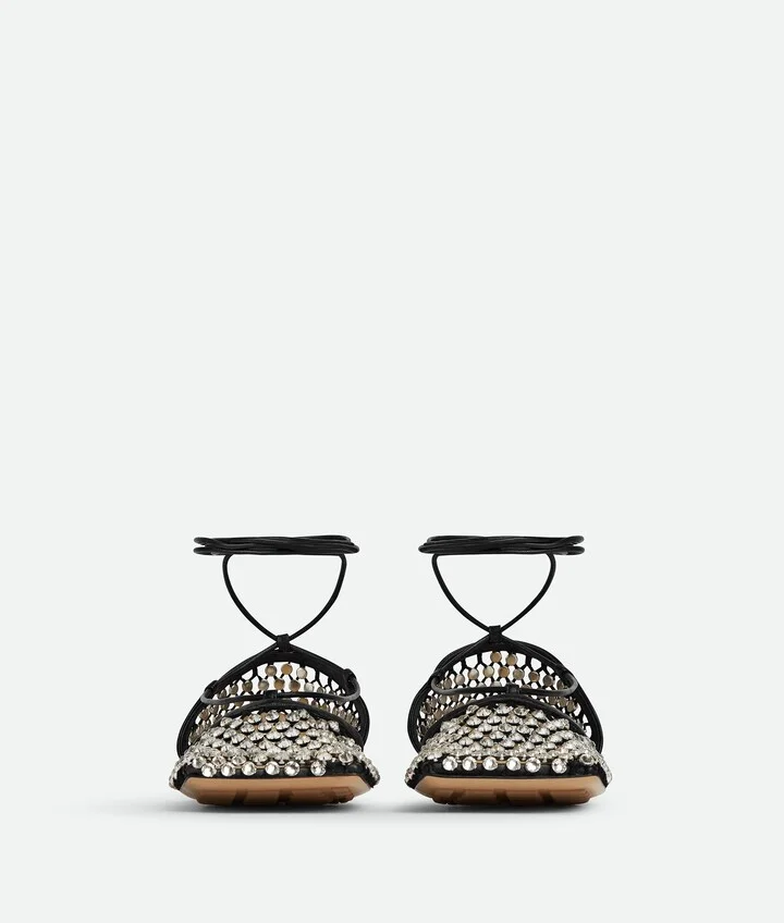 Sparkle Stretch Lace-Up Flat Sandal - Image 2