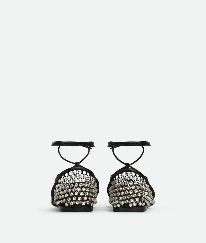 Sparkle Stretch Lace-Up Flat Sandal - Image 3