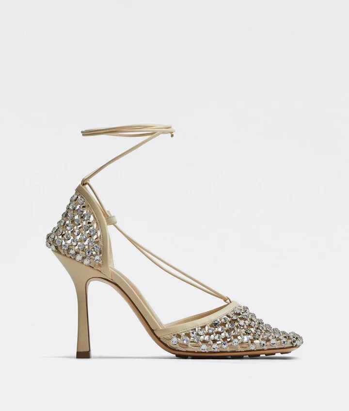 Sparkle Stretch Lace-Up Sandal