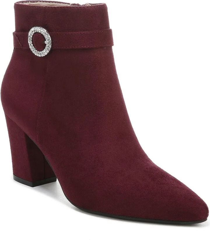 Sparkle Womens Faux Suede Rhinestone Booties