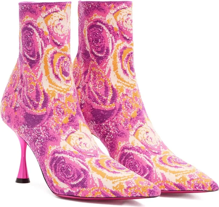 Sparkling Floral Ankle Boots - Image 2