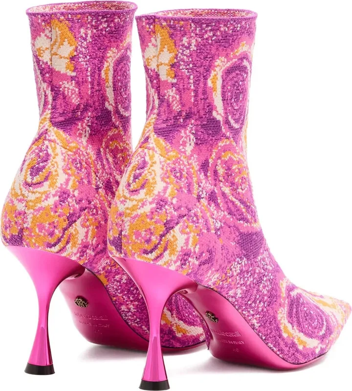 Sparkling Floral Ankle Boots - Image 3