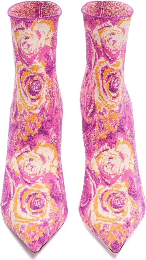 Sparkling Floral Ankle Boots - Image 4
