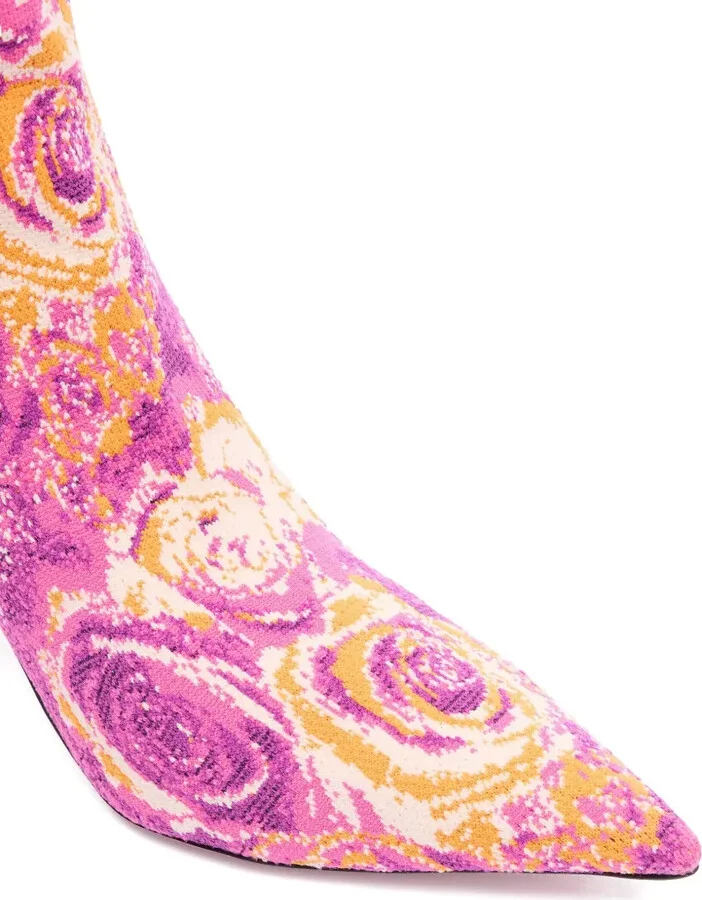 Sparkling Floral Ankle Boots - Image 5