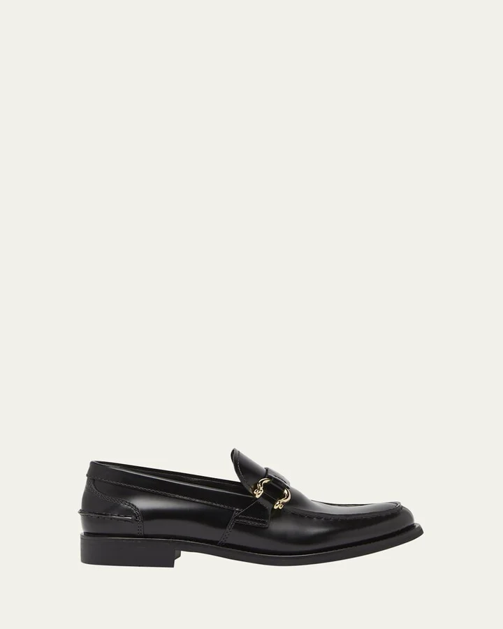 Spazzolato Leather Horsebit Loafers