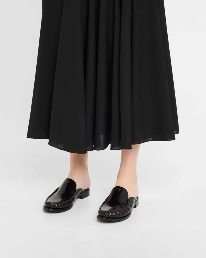 Spazzolato Leather Loafer Mules - Image 10