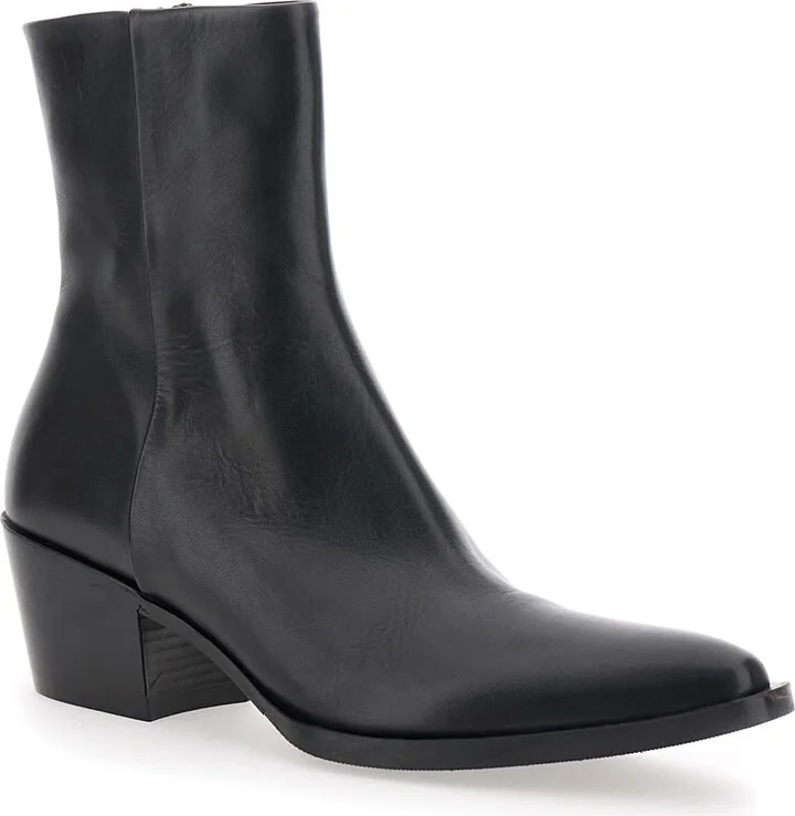 'spectra' Black Ankle Boots In Leather Woman - Image 2