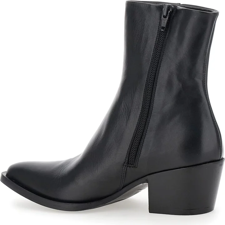 'spectra' Black Ankle Boots In Leather Woman - Image 3