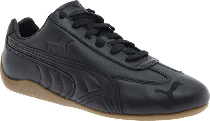 'Speedcat' Black Low Top Sneakers With Embossed Logo On The Tongue And Contrasting Sole In Leather Unisex - Image 2
