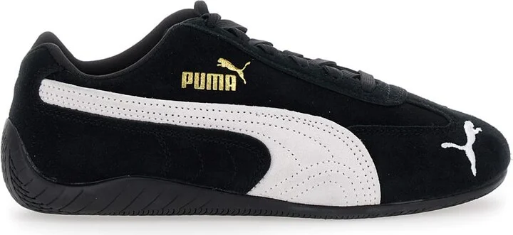 'speedcat' Black Sneakers With Logo Print On The Side And Logo Lettering On The Side In Leather Unisex