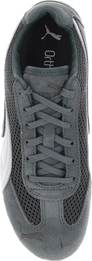'Speedcat' Grey Low Top Sneakers With Logo Patch On The Tongue And Formstrip Logo Detail On The Sidei N Leather And Mesh Unisex - Image 4