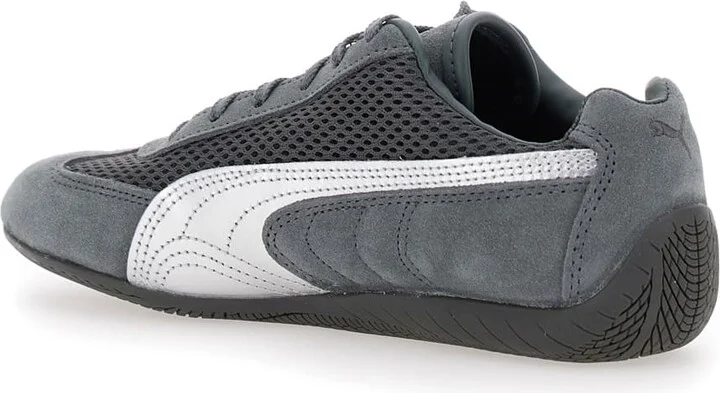'speedcat' Grey Low Top Sneakers With Logo Patch On The Tongue And Formstrip Logo Detail On The Sidei N Leather And Mesh Unisex - Image 3