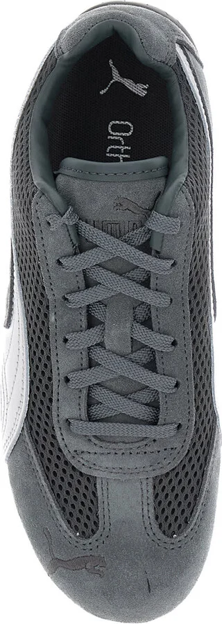 'speedcat' Grey Low Top Sneakers With Logo Patch On The Tongue And Formstrip Logo Detail On The Sidei N Leather And Mesh Unisex - Image 4