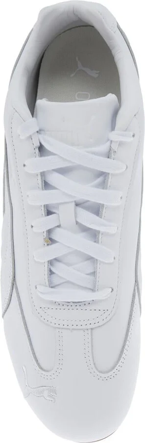 'Speedcat' White Low Top Sneakers With Embossed Logo On The Tongue And Contrasting Sole In Leather Unisex - Image 4
