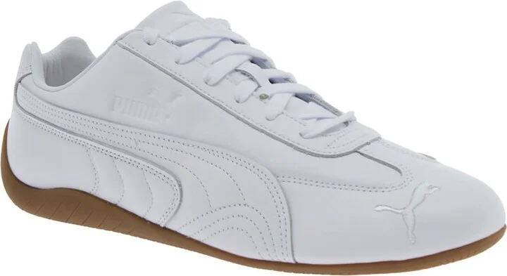 'speedcat' White Low Top Sneakers With Embossed Logo On The Tongue And Contrasting Sole In Leather Unisex - Image 2