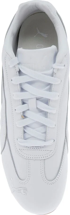 'speedcat' White Low Top Sneakers With Embossed Logo On The Tongue And Contrasting Sole In Leather Unisex - Image 4