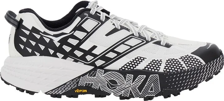 'speedgoat' Black And White Low Top Sneakers With Geometric Motif In Tech Fabric Unisex