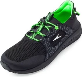 Speedo Adult en's WaterTrek Shoes - Black/Green - : Pull-On, Lightweight, TPR Outsole
