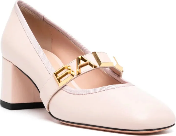 Spell 55mm lettering-detail leather pumps - Image 2