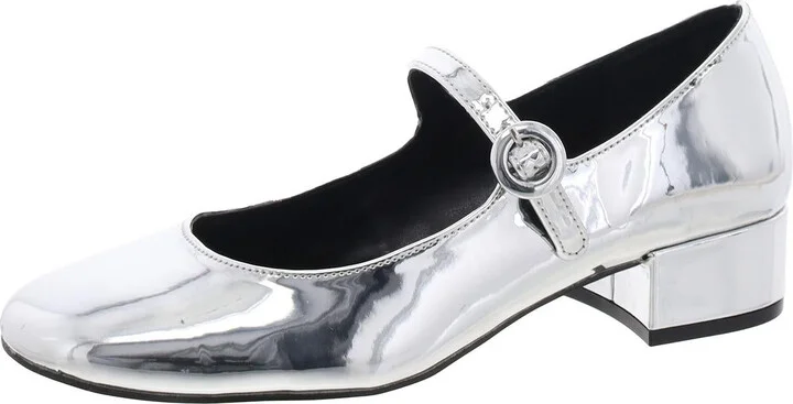 Spencir Womens Metallic Strappy Block Heels
