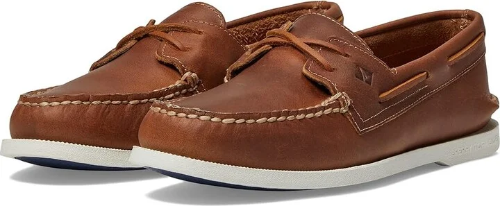 Sperry A/O 2-Eye Cross Lace Men's Lace up casual Shoes Tan : 7 M (D), Leather