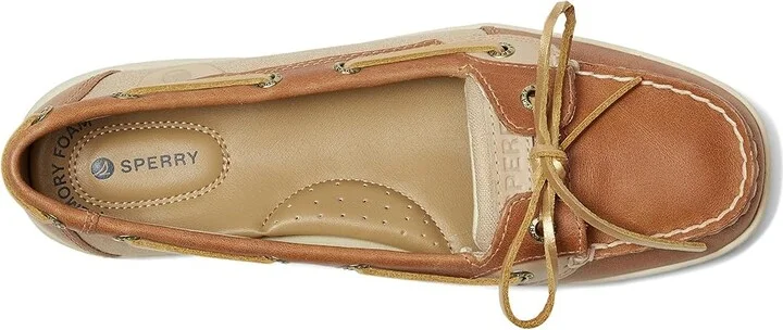 Sperry Angelfish 2-Eye Women's Lace up casual Shoes Tan Combo : 5 M (B), Leather - Image 2