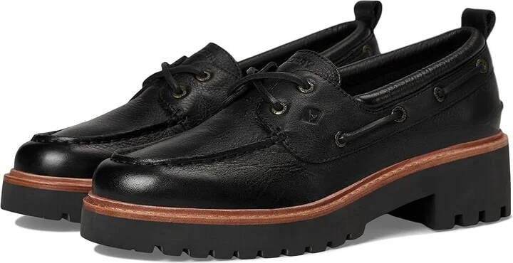 Sperry Ao 2 Eye Lug Women's Shoes Black : 11 M (B), Leather