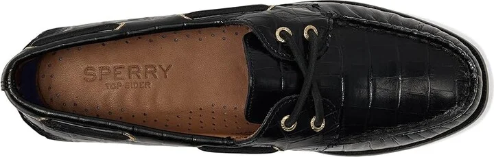 Sperry AO 2 Eye Women's Flat Shoes Black : 7.5 M (B), Leather - Image 2