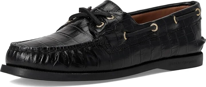 Sperry AO 2 Eye Women's Flat Shoes Black : 7.5 M (B), Leather - Image 5