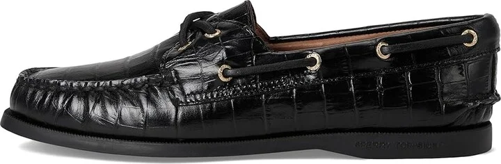 Sperry AO 2 Eye Women's Flat Shoes Black : 7.5 M (B), Leather - Image 6