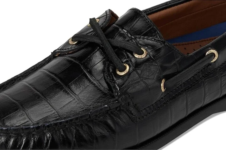 Sperry AO 2 Eye Women's Flat Shoes Black : 7.5 M (B), Leather - Image 7