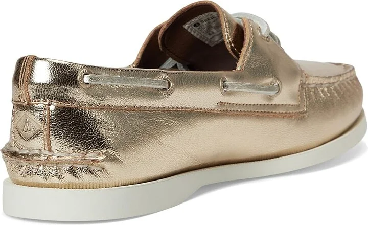 Sperry AO 2 Eye Women's Flat Shoes Gold : 6.5 M (B), Leather - Image 4