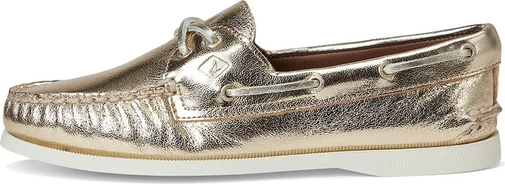 Sperry AO 2 Eye Women's Flat Shoes Gold : 6.5 M (B), Leather - Image 6