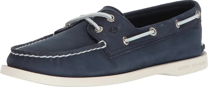 Sperry Authentic Original A/O 2 Eye Women's Slip on Shoes Navy 2 : 8.5 W (C), Leather - Image 2