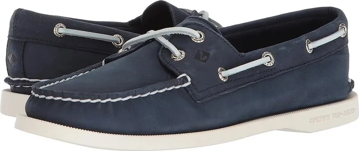 Sperry Authentic Original A/O 2 Eye Women's Slip on Shoes Navy 2 : 8.5 W (C), Leather