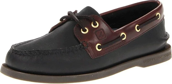 Sperry Authentic Original Men's Lace up casual Shoes Black/Amaretto : 15 M (D), Leather - Image 2