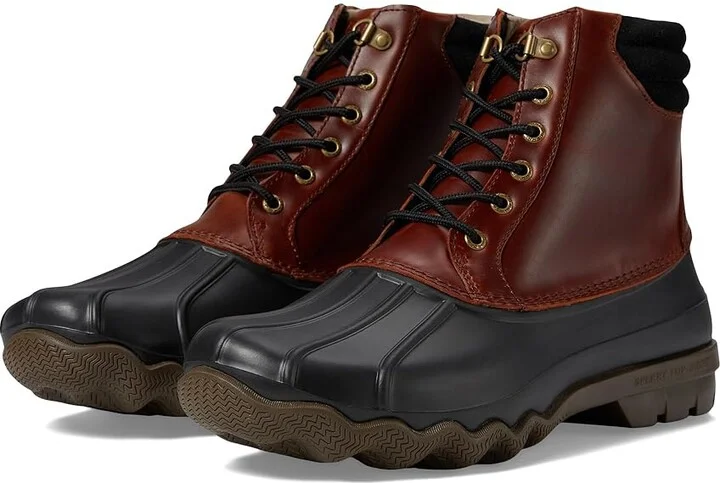 Sperry Avenue Duck Boot Men's Lace-up Boots Black/Amaretto : 7 M (D), Leather/Rubber