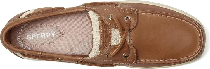 Sperry Bluefish 2 Eye Women's Flat Shoes Tan Combo : 6.5 M (B), Leather - Image 2