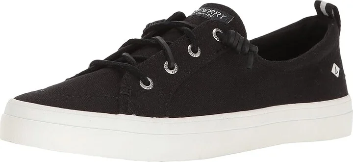 Sperry Crest Vibe Washed Linen Women's Lace up casual Shoes Black : 5.5 M (B), Canvas - Image 2