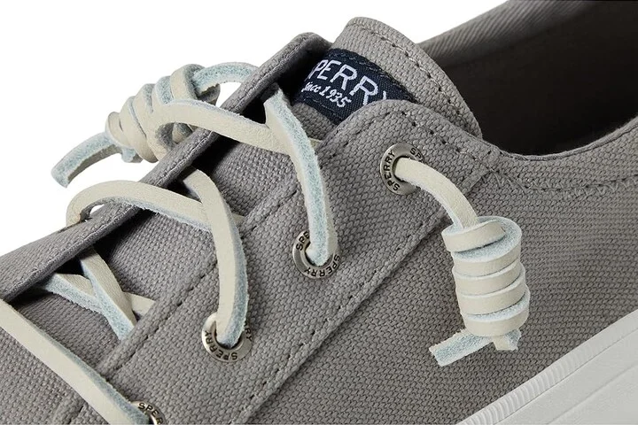 Sperry Crest Vibe Washed Linen Women's Lace up casual Shoes Grey : 5 M (B), Canvas - Image 8