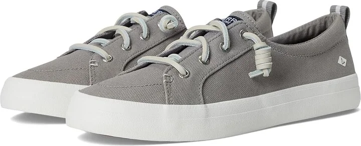 Sperry Crest Vibe Washed Linen Women's Lace up casual Shoes Grey : 5 M (B), Canvas