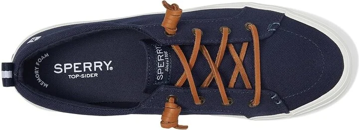 Sperry Crest Vibe Washed Linen Women's Lace up casual Shoes Navy : 5.5 M (B), Canvas - Image 3