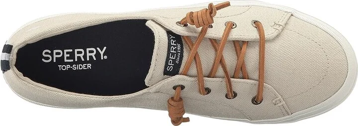 Sperry Crest Vibe Washed Linen Women's Lace up casual Shoes Oat : 7.5 M (B), Canvas - Image 3