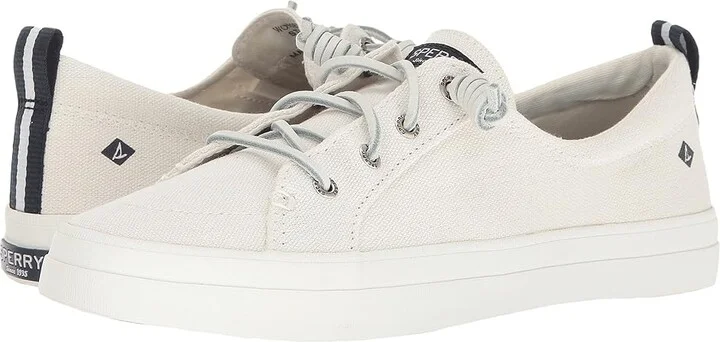 Sperry Crest Vibe Washed Linen Women's Lace up casual Shoes White : 7 M (B), Canvas