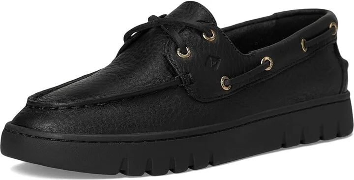 Sperry Keely Boat Women's Shoes Black/Black : 5 M (B), Leather - Image 5