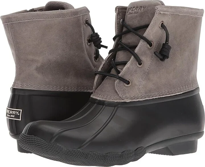 Sperry Saltwater Core Women's Boots Black/Grey : 6 M (B), Fleece/Leather/Rubber